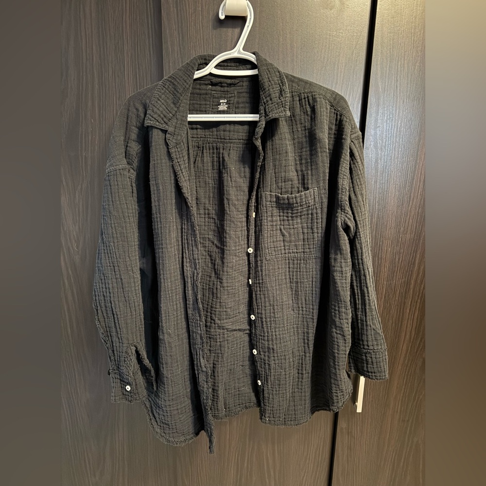 Aerie Black Button Down Shirt